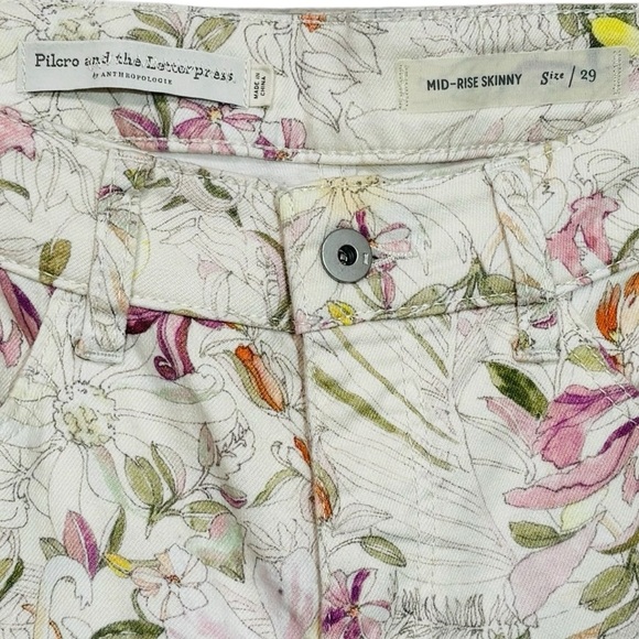PILCRO AND THE LETTERPRESS - SIZE 29 - FLORAL PRINT - MID / HIGH RISE SKINNY B18 - Picture 5 of 14